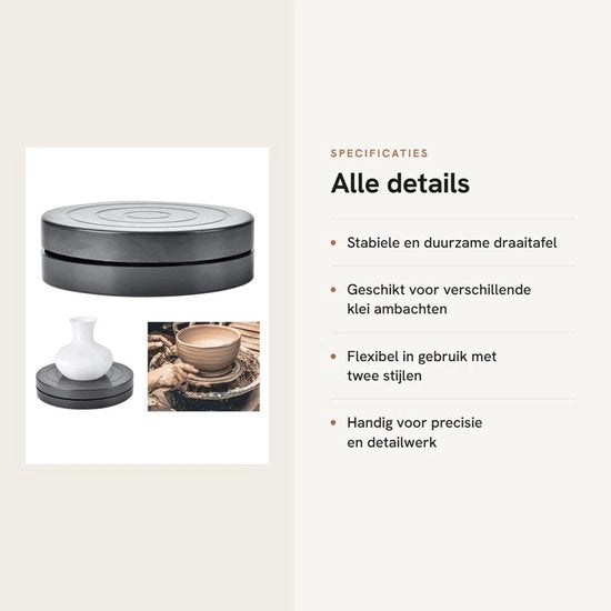 Strumento per la Lavorazione a Mano - Tavola di Rotazione 17,8 cm - Disco di Rotazione in Plastica - Adatto per Attività Ceramica - Utilizzo Bifacciale - Alta Qualità