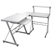 Scrivania angolare postazione computer scrivania studio computer 132 x 112 x 99 cm legno ingegnerizzato bianco 02_0023730