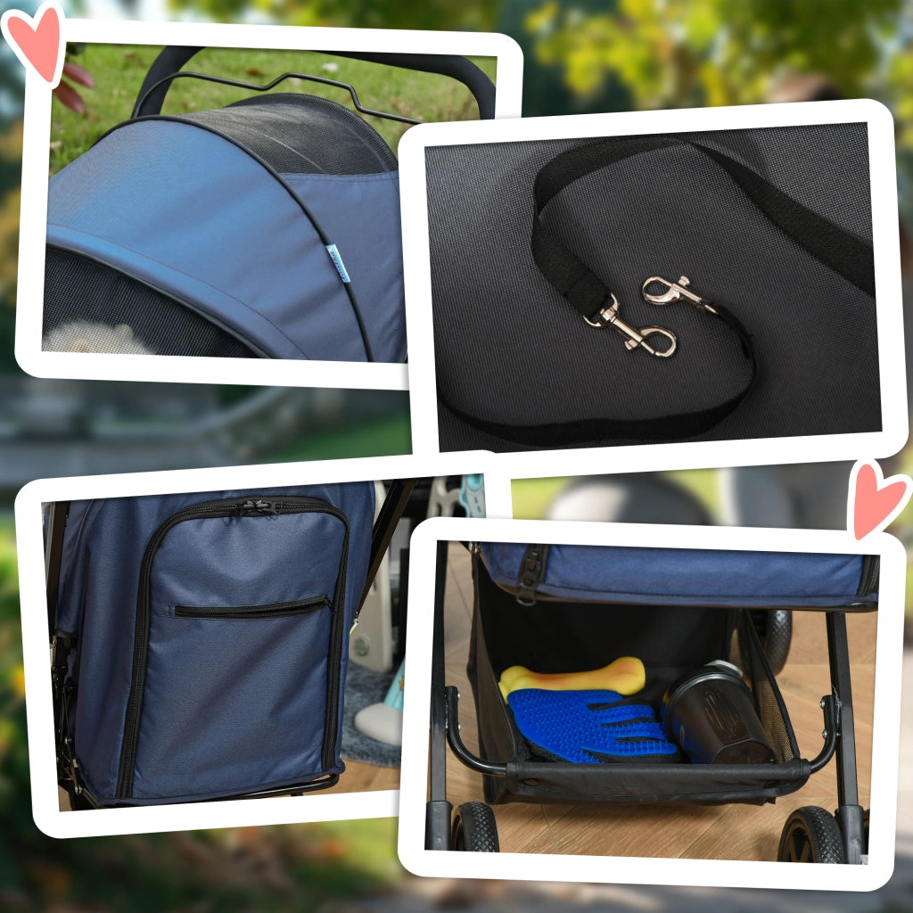 Carrello Portacani Pieghevole con Cesto ¨C zephmum ¨C Blu