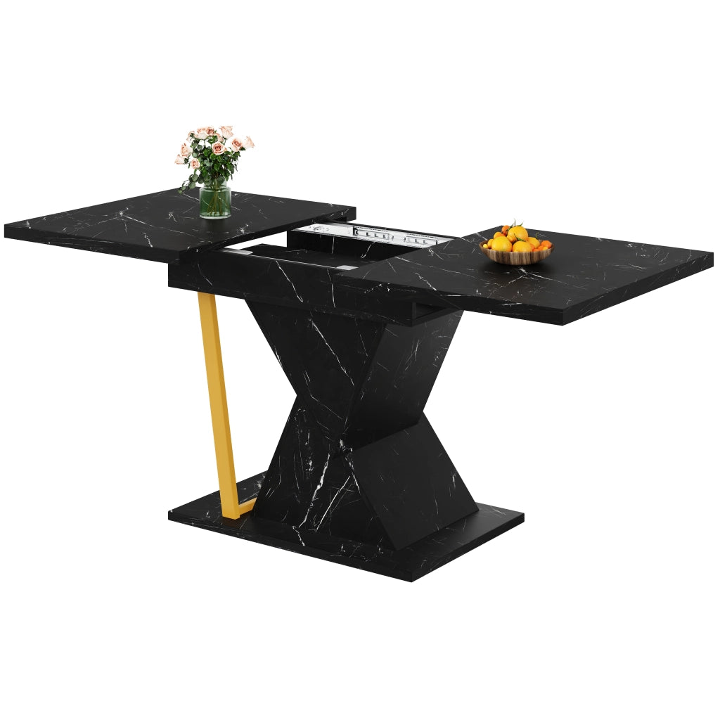Tavolo da Pranzo Allungabile ¨C MINIMAL ¨C Nero, Legno, 110(140)x80x76 cm, 6 Persone