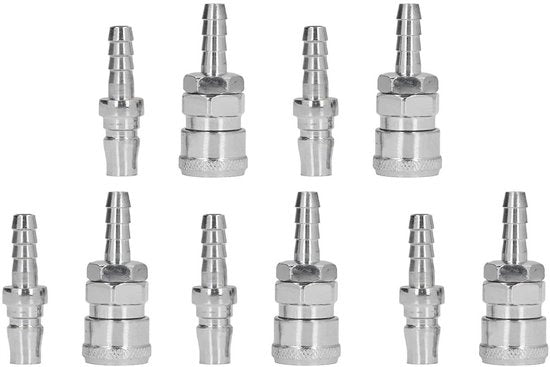 5 Set di Connettori di Connessione Rapida in Acciaio Inox con Lunga Coda (SH+PH-20)
