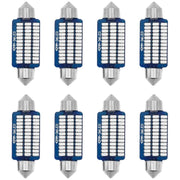 8 Pezzi Lampada Led Siluro 41mm Canbus T11 SV8.5 C5W 36 SMD 3014 12V 1.8W 160lm Luce Colore Blu