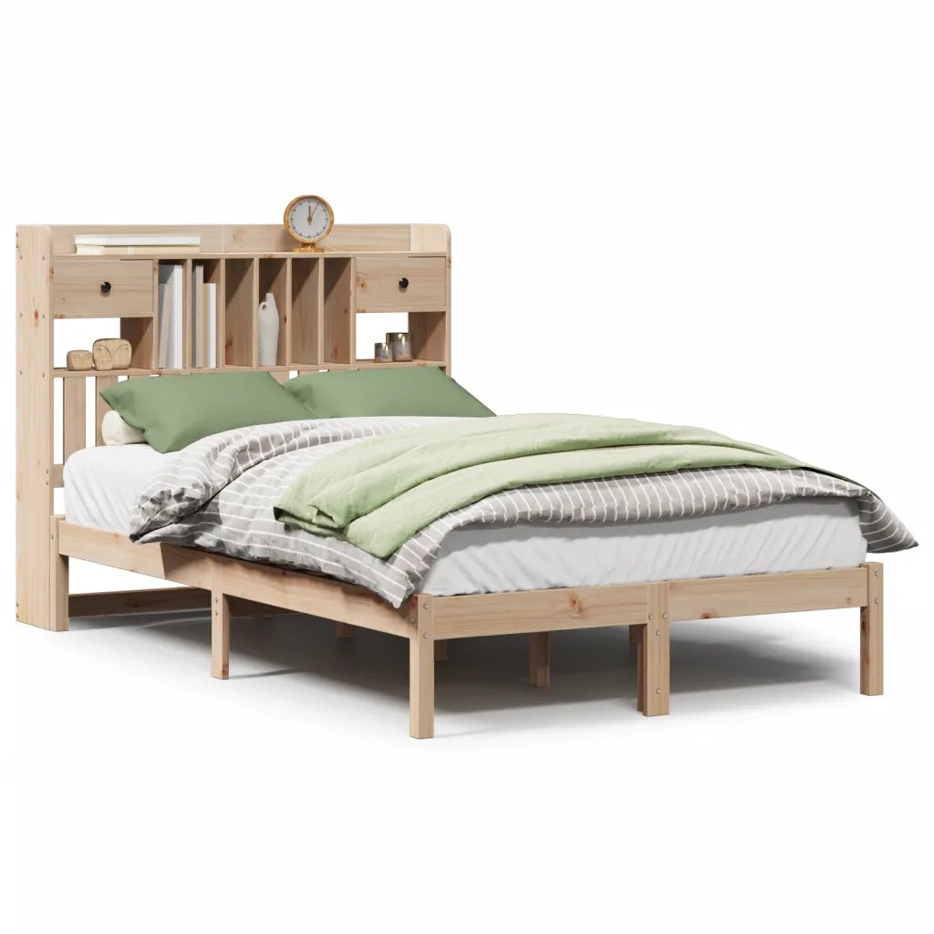Letto Libreria senza Materasso 135x190 cm in Legno di Pino 3321616