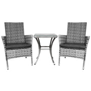 Jardí Set Bistro Giardino Polyrattan 2 Poltroncine Tavolino e Cuscini