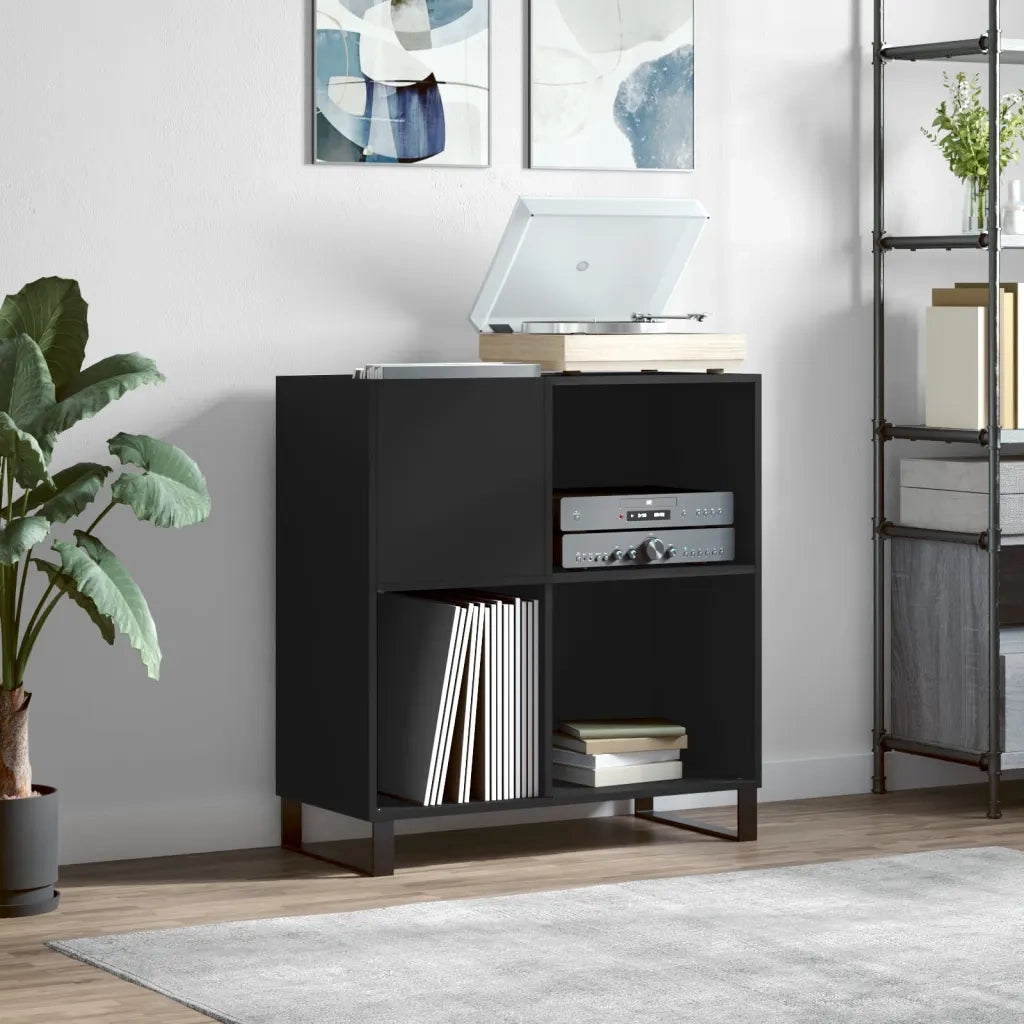 Mobile Porta Dischi Nero 84,5x38x89 cm in Legno Multistratocod mxl 127080