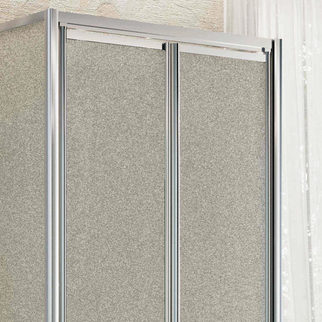 Box Doccia 3 lati 90x80x90CM H185 Cristallo Stampato C 2 Fissi+Saloon 2 Ante Battente 80 mod. Clint