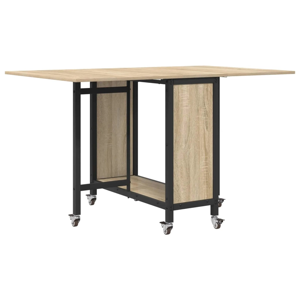 Tavolo da pranzo pieghevole con ruote 130 x 80 x 76,5 cm 8006044