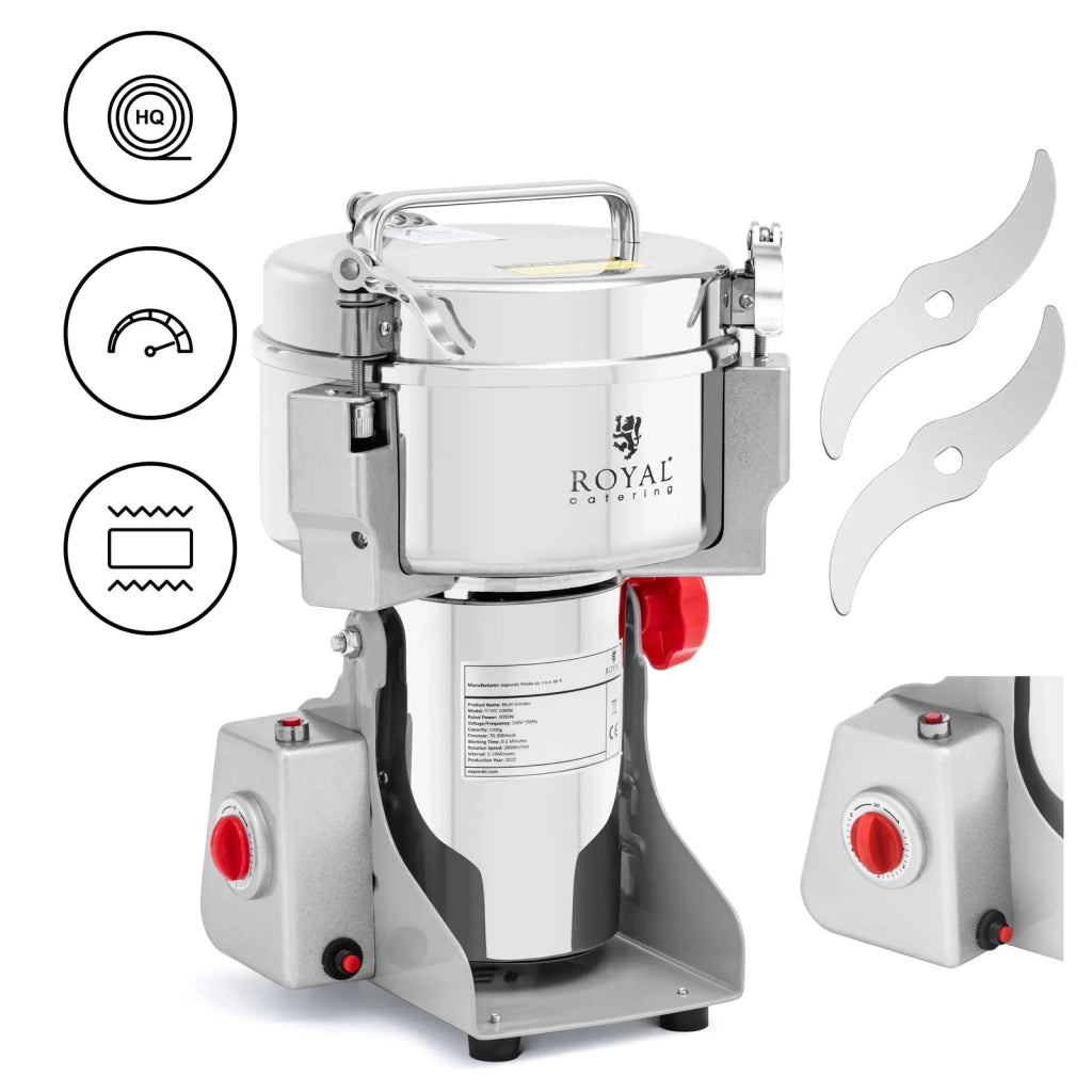 Macina spezie elettrico professionale capacità 1000 g 20 x 9 cm 3000 watt acciaio inox 14_0009425
