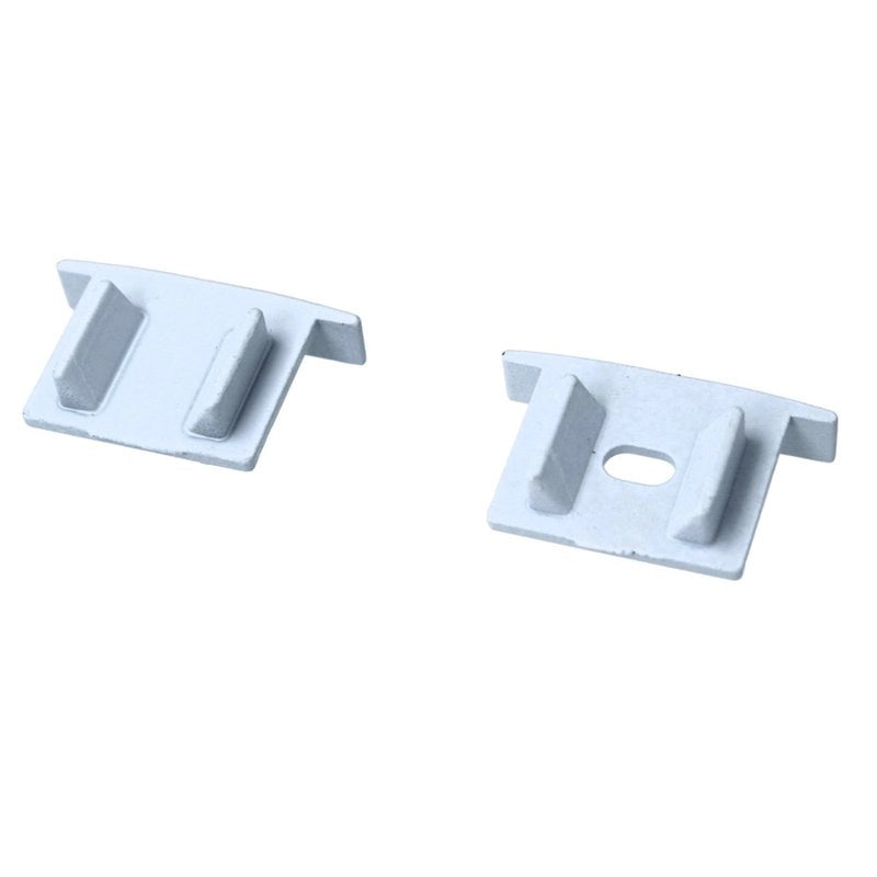 Kit Terminali Tappi di Chiusura In Metallo Con e Senza Foro Colore Bianco Per Profilato Alluminio BAZ2620W