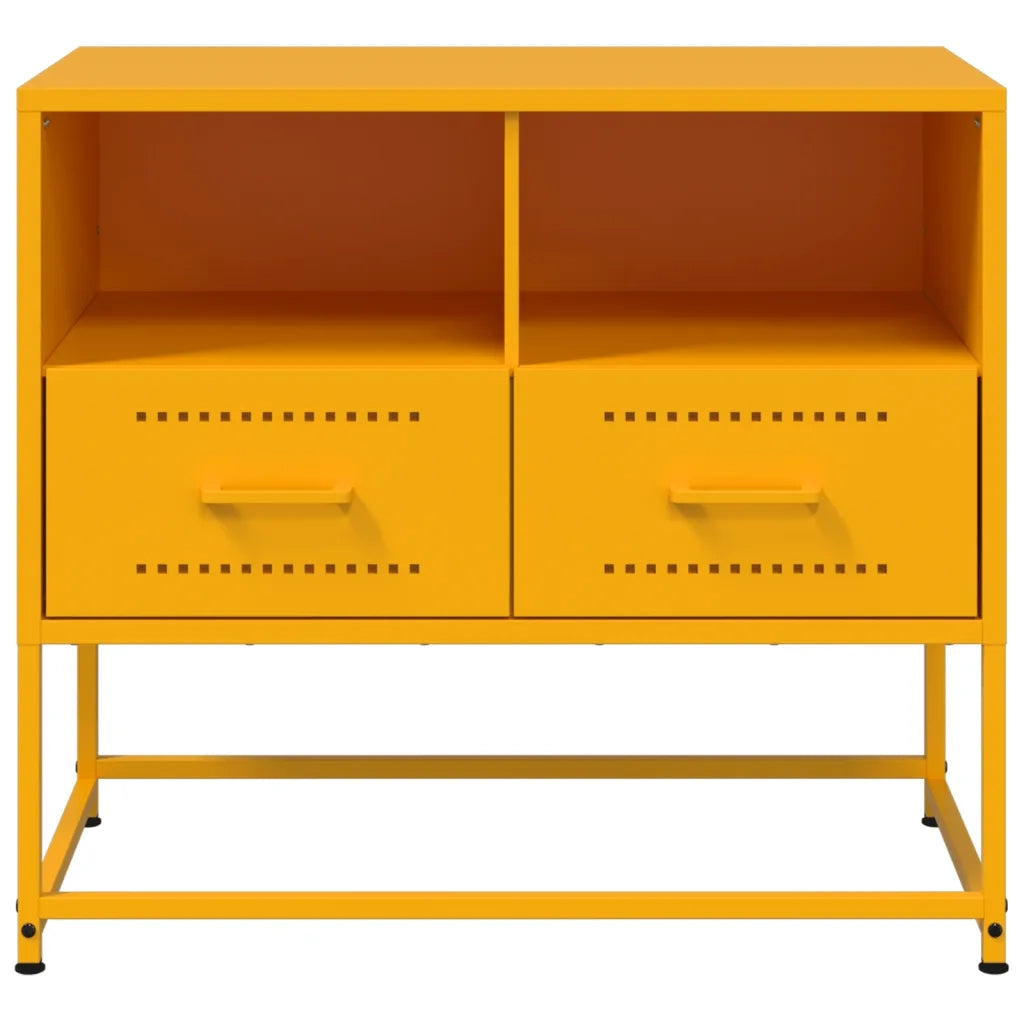 vidaXL Mobile TV Giallo Senape 68x39x60,5 cm in Acciaio