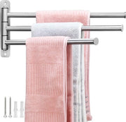 Supporto asciugamano Opriprilevabile, Supporto asciugamano Murale, 304 Acciaio inossidabile/3 Braccia Supporto asciugamano Rotante, Adatto per Cucina, Bagno, Doccia, WC, Laccato Rame, 40 cm