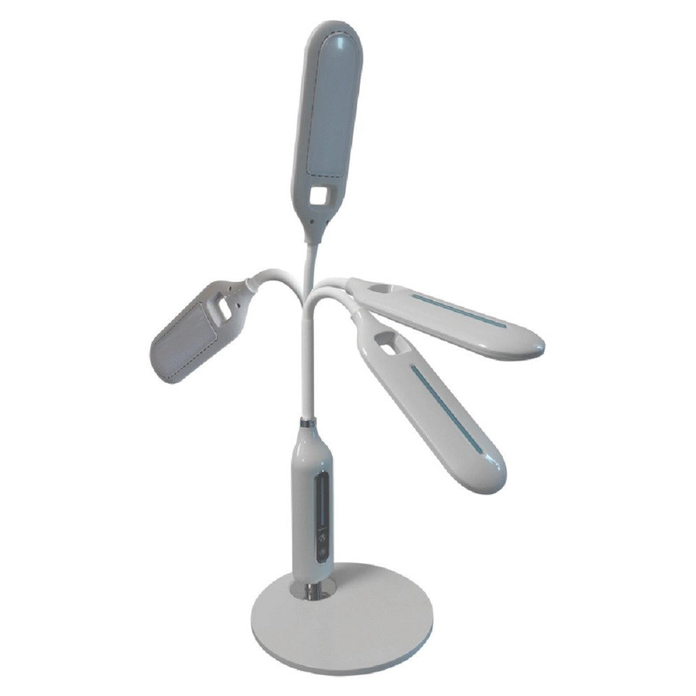 Trade Shop - Lampada Da Tavolo Scrivania Led Luce Touch Snodabile Dimmerabile 3 Modalita' -