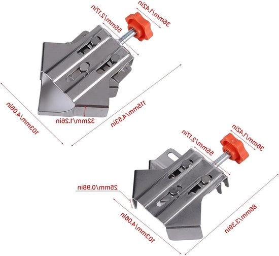 Clip da angolo 90 gradi 4 pezzi - Lavorazione del legno clip angolare - Acciaio inossidabile - Regolabile - Lavorazione metallica - Contenuto HTML.