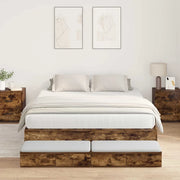Struttura letto con contenitore con cassetto Rovere fumé 150 cm 3335649