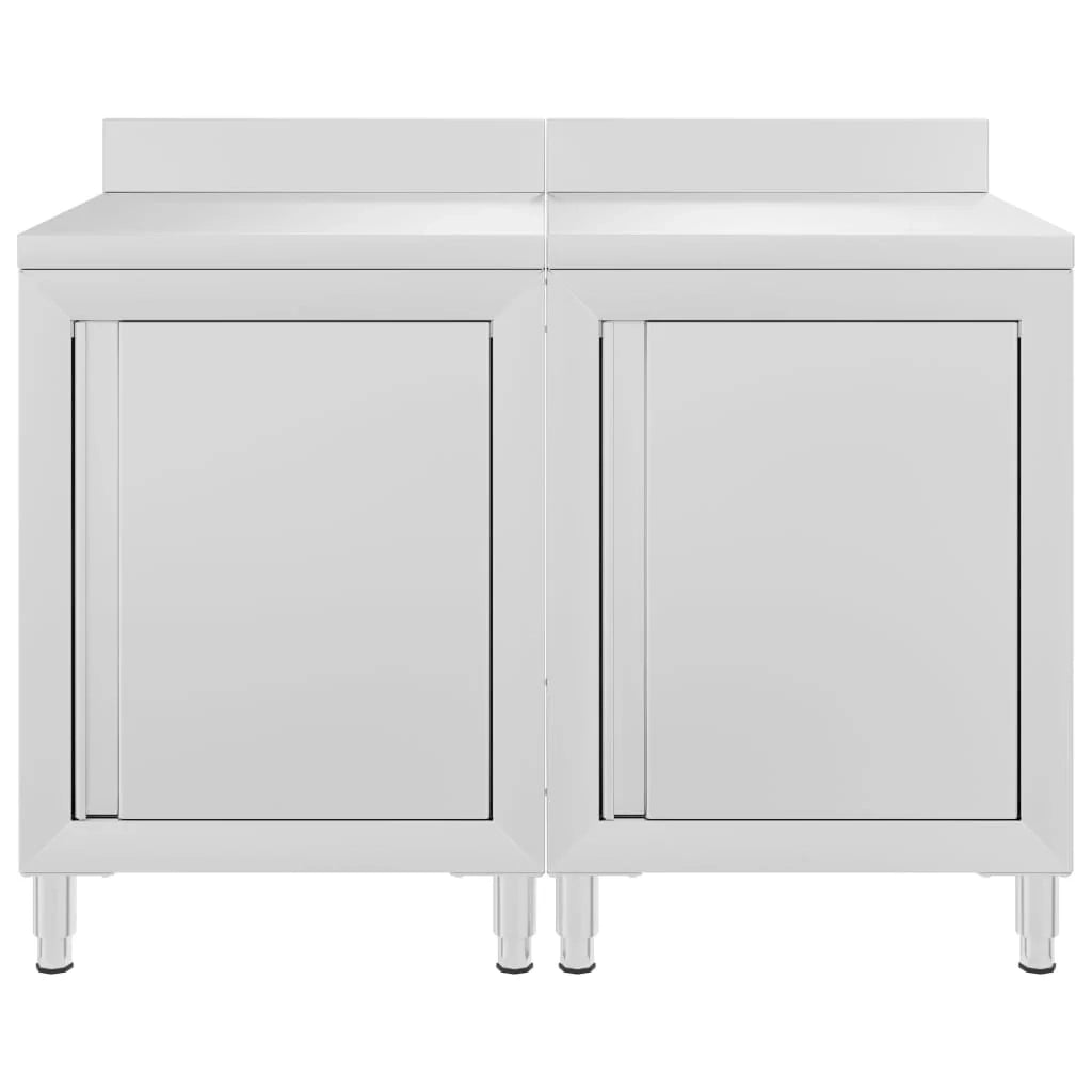 Tavolo da lavoro commerciale con mobiletto 120 x 60 x 96 cm acciaio inox 02_0001900