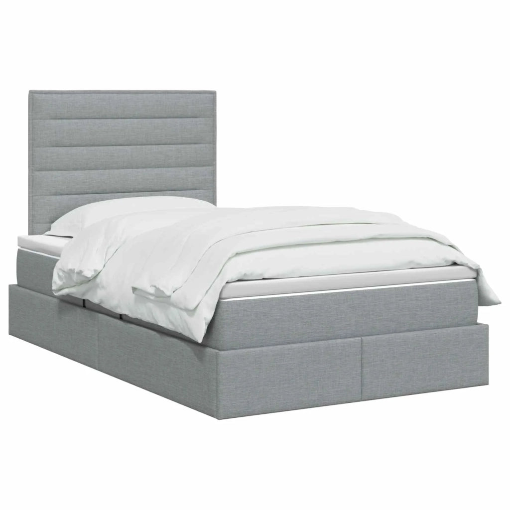 Letto con contenitore LED e materasso Grigio Chiaro 3459867