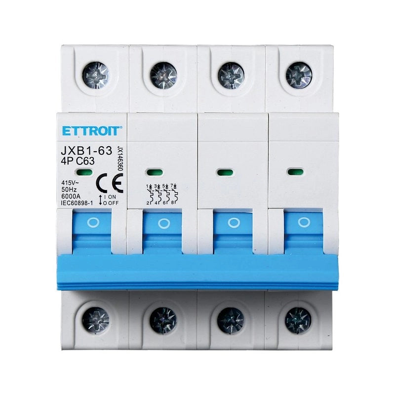 Interruttore Magnetotermico Automatico 4P 63A 6000A 220V 380V Salvavita Stotz Occupa 4 Moduli DIN