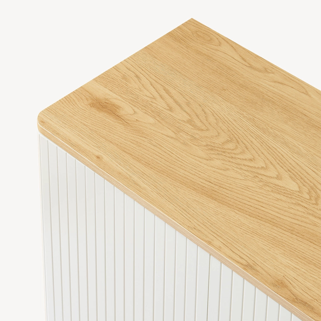 Credenza Ferrersp a 2 Ante Mobile Contenitore 80 x 80 x 40 cm - Effetto Rovere / Avena Oatmeal [en.casa]