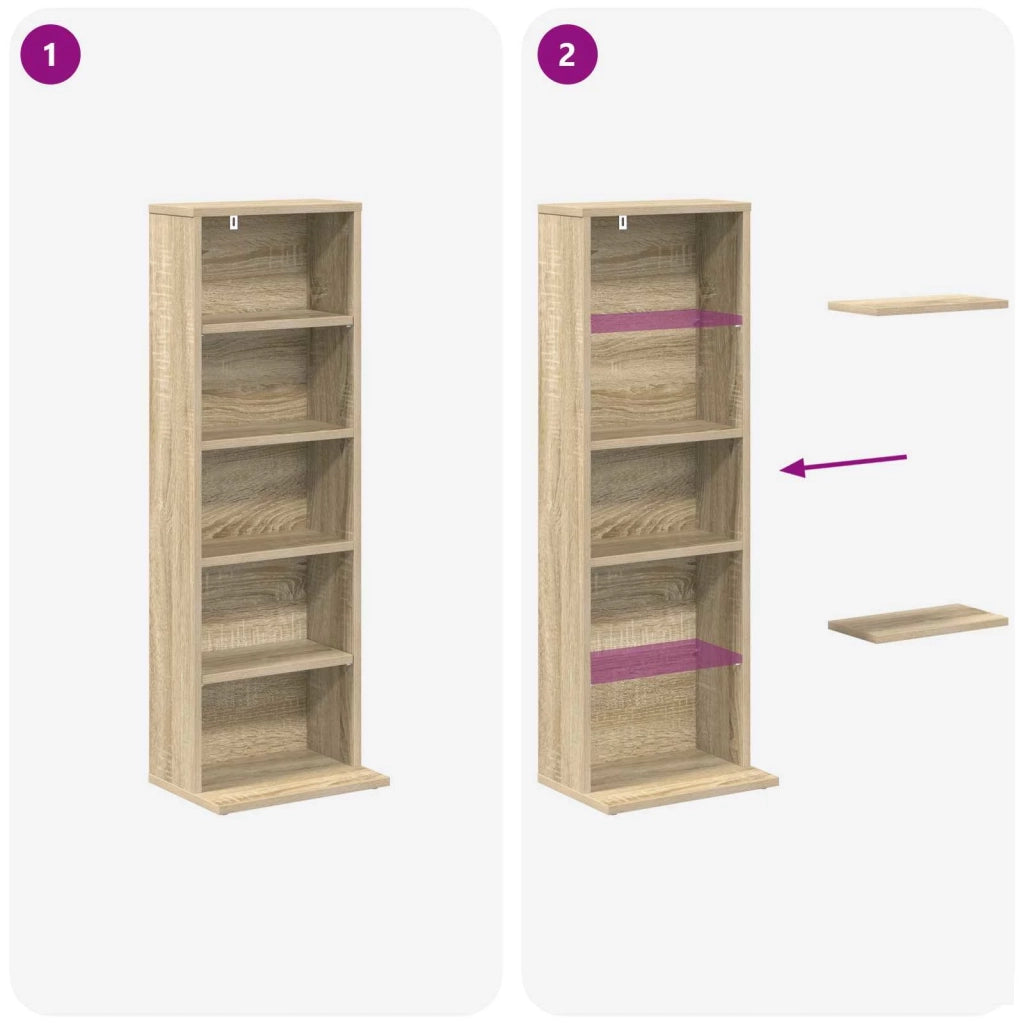 Mobile per CD Rovere Sonoma 33 x 23,5 x 97,5 cm 8012694