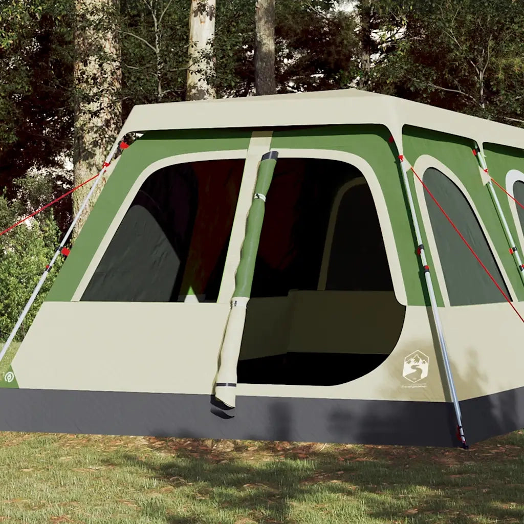 Tenda Familiare a Cupola 10 Persone-Tenda da campeggio Verde a Rilascio Rapido