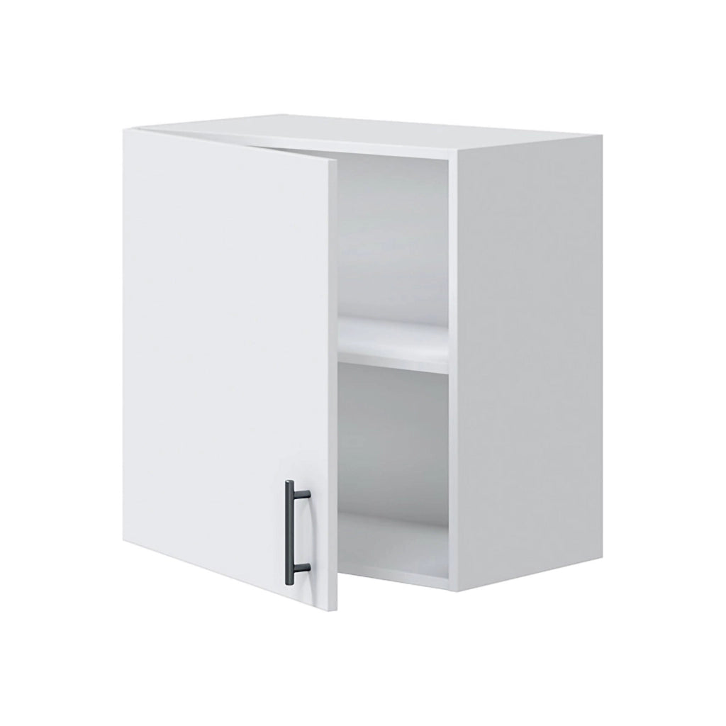Mobile pensile 1 anta Thyra, Armadietto sospeso, Mobiletto a muro, Armadio ausiliario multifunzione, 60x34 h59 cm, Bianco