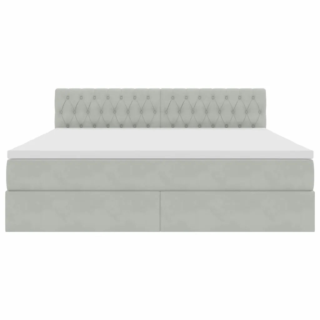 Letto con Contenitore Grigio chiaro 160 x 200 cm Velluto 3370827