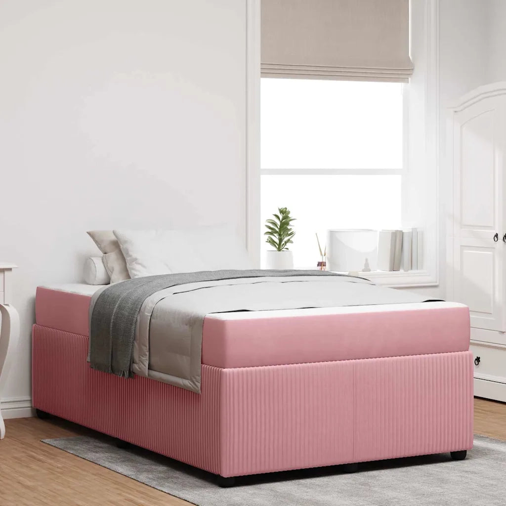 Struttura del letto con materasso Rosa 120 x 200 cm Tessuto 3398391