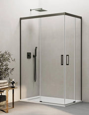 Box doccia ingresso angolare 2+2 THALASSA (BASIC) 110x80 cm Titanio vetro trasparente