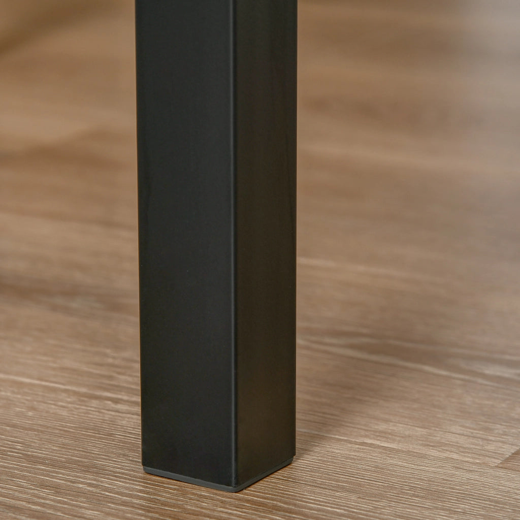 Set da pranzo/cucina a 3 pezzi con tavolo e sedie, venature del legno naturali + nero, composto da 1 tavolo e 2 sedie.