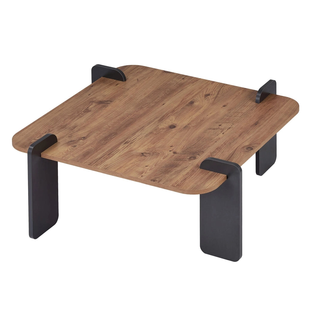 Tavolino in legno "Marais" - 90 x 90 x 35 cm - Marrone chiaro