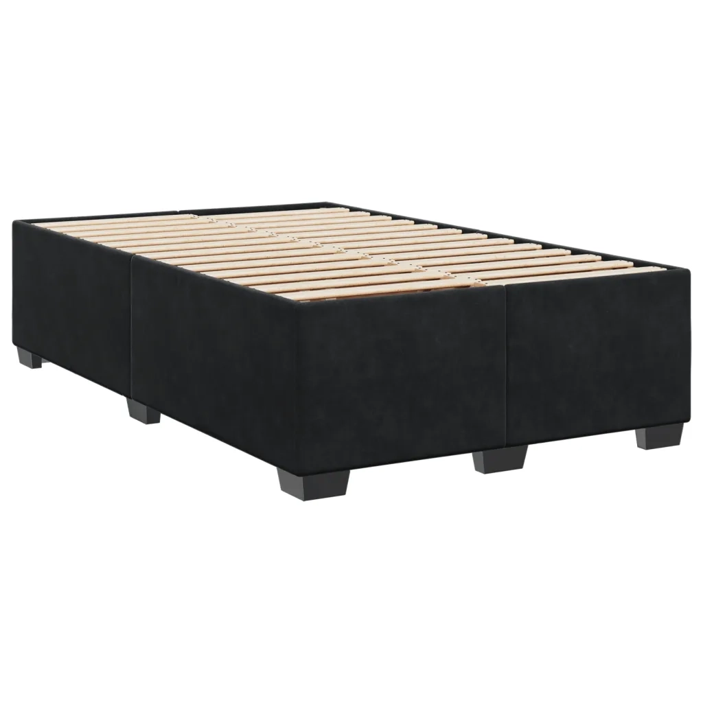 Giroletto a Molle con Materasso Nero 120x190 cm in Velluto 3290860