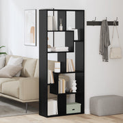 Libreria Divisoria Rovere Nero 67x25x161,5 cm Legno Ingegnierizzato