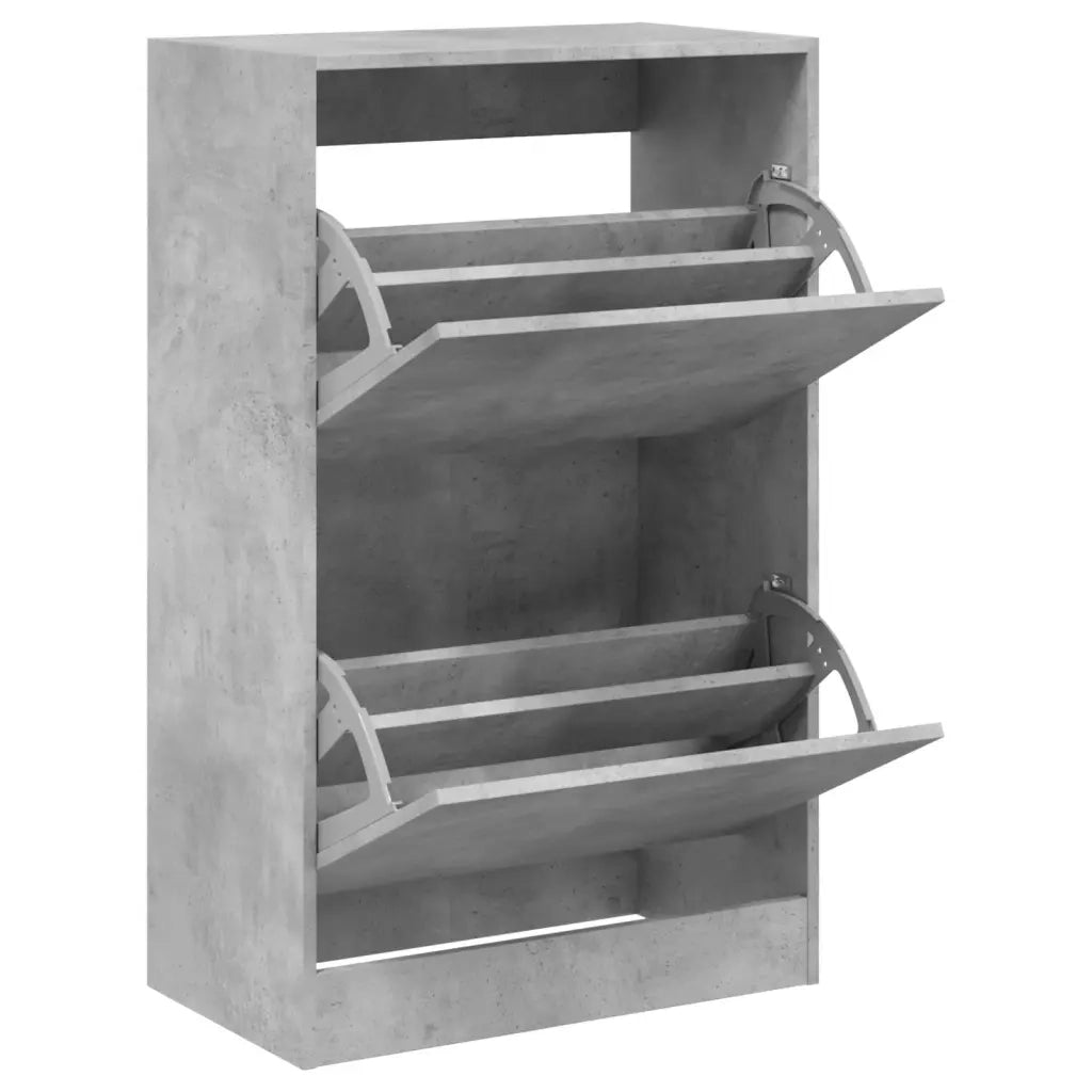 Scarpiera Grigio Cemento 60x34x96,5 cm in Legno Multistrato 839948
