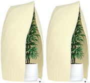 Copertura invernale per piante, 2-pack Copertura invernale per piante da vaso con chiusura a zip, Impermeabili per alberi, palme, piante di balcone, beige, 120 x 180 cm