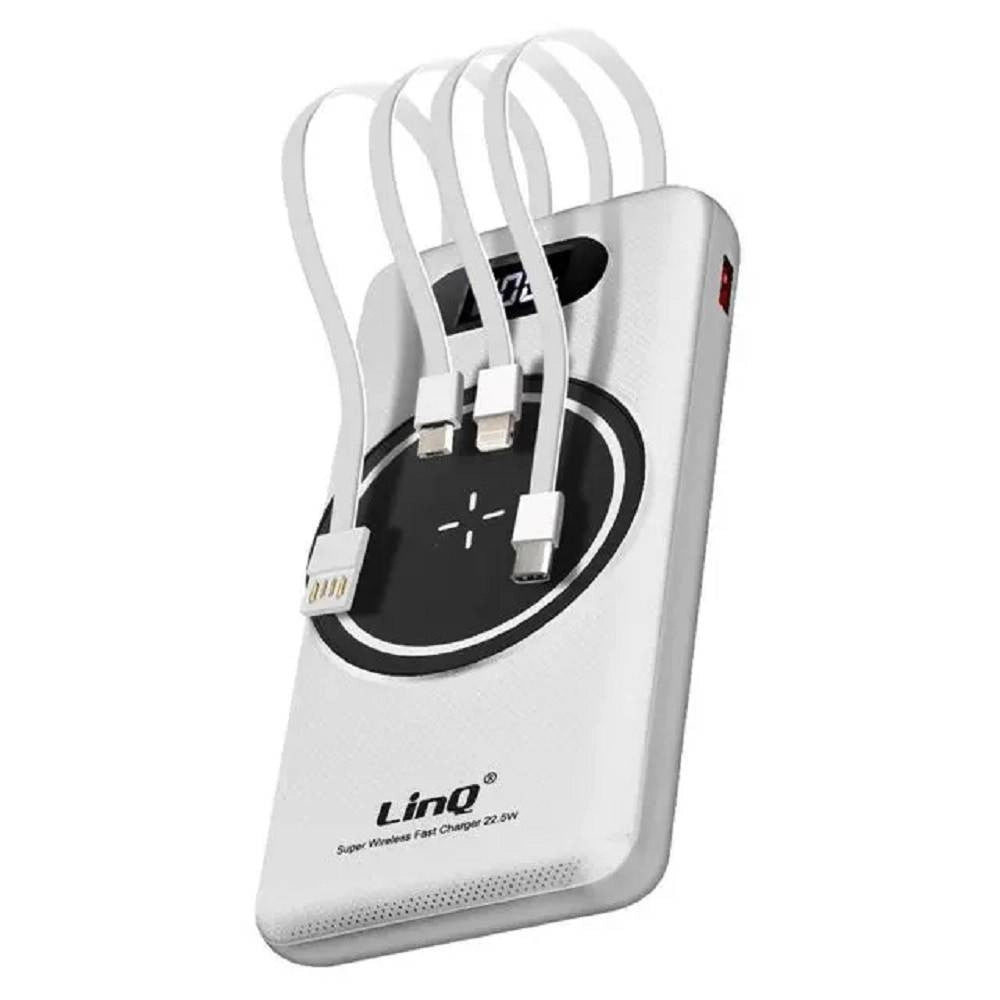 Trade Shop - Powerbank Da 15000 Mah Con Ricarica Wireless Rapida Usb / Usb-c Con Cavi Tt15808 -