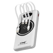 Trade Shop - Powerbank Da 15000 Mah Con Ricarica Wireless Rapida Usb / Usb-c Con Cavi Tt15808 -