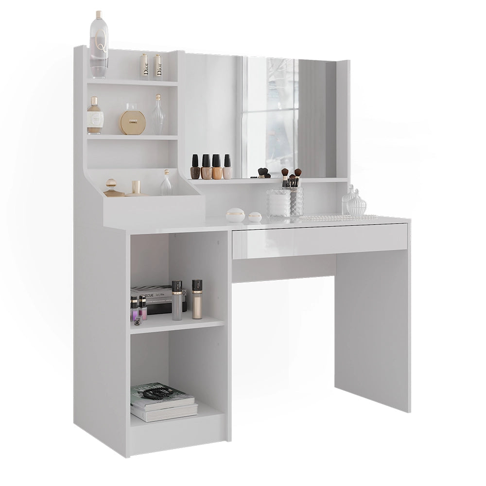 Vicco Tavolo da toeletta Bianco/bianco lucido 119.8 cm 3 parti