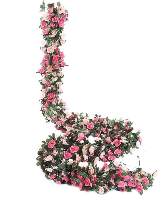 Decorazione - Slinga di fiori rosse in stile artistico 245 metri - Sfondo per camera da letto per matrimoni