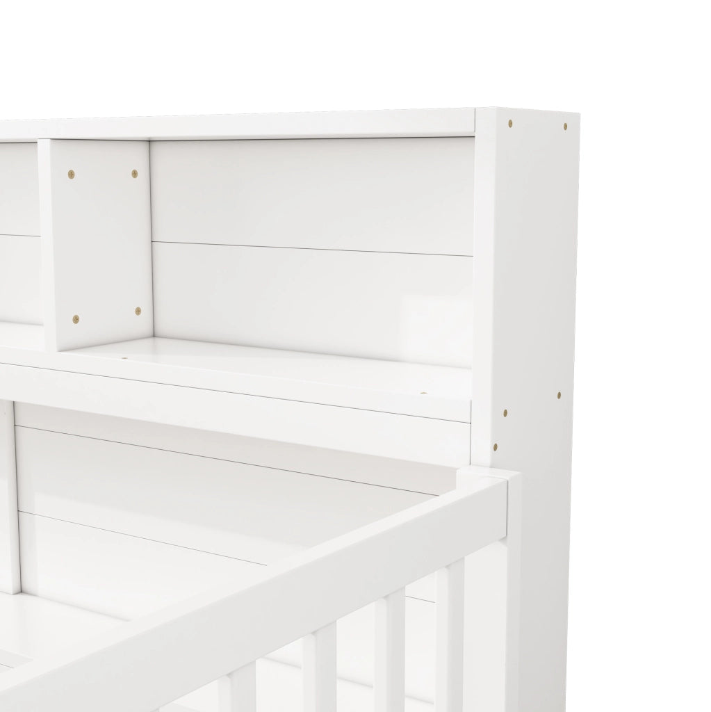 Daybed 140x200 cm con sponde di sicurezza e vano laterale, bianco