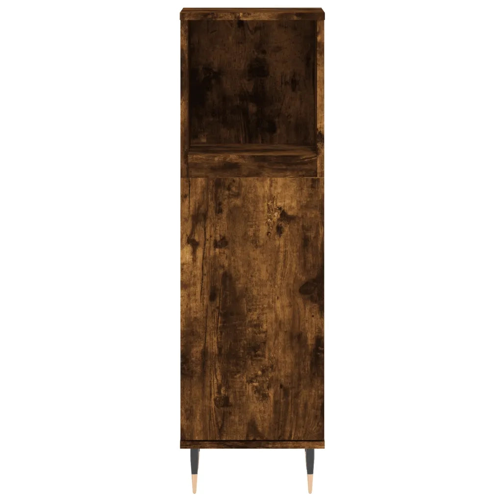 Set Mobili da Bagno 3 pz Rovere Fumo in Legno Multistrato 3190218
