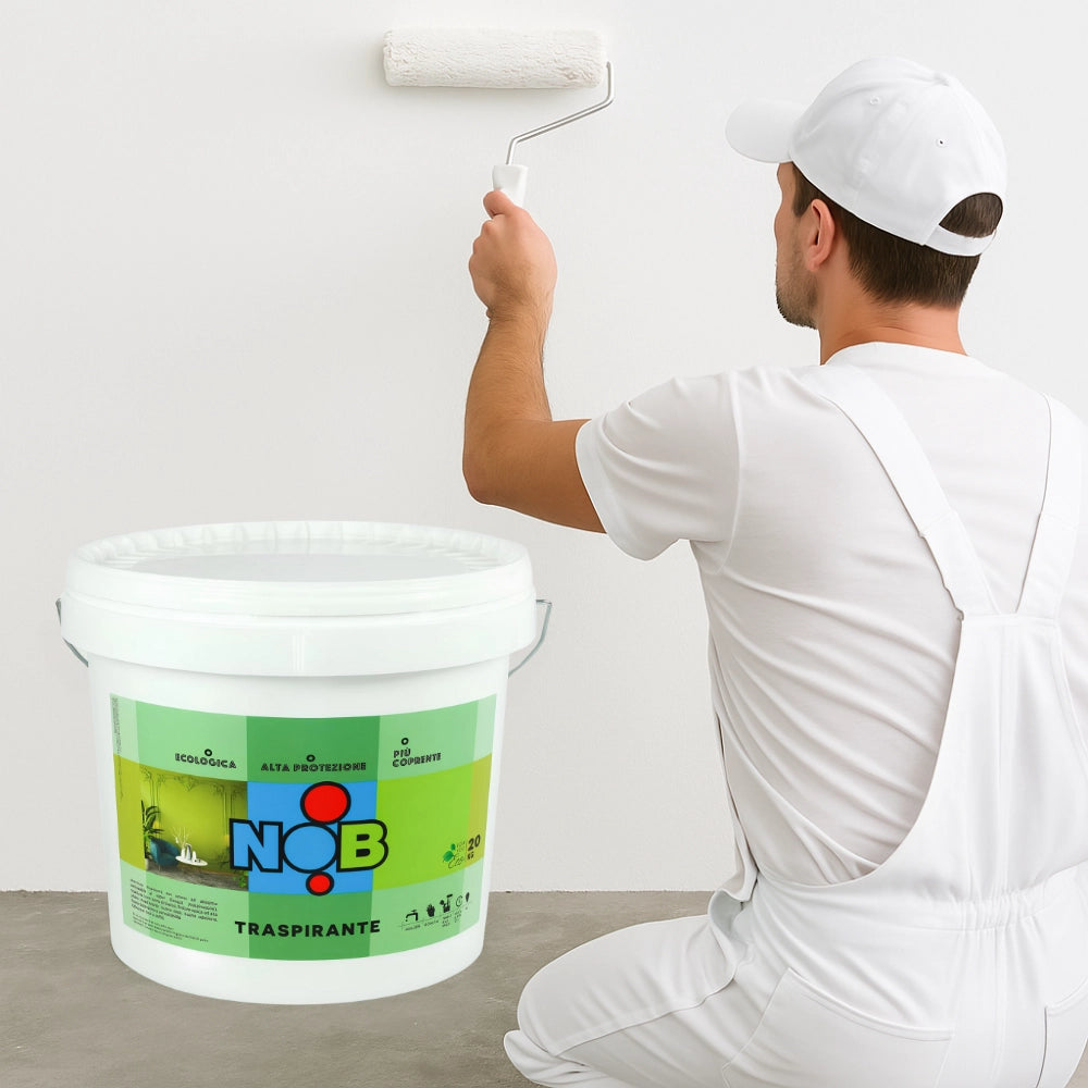 Idropittura traspirante ecologica coprente semilavabile interni bianca nob *** formato 5 kg, confezione 1