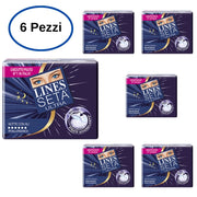 Assorbenti lines seta ultra notte con ali flussi intensi confezione da 6 pezzi da 10 assorbenti