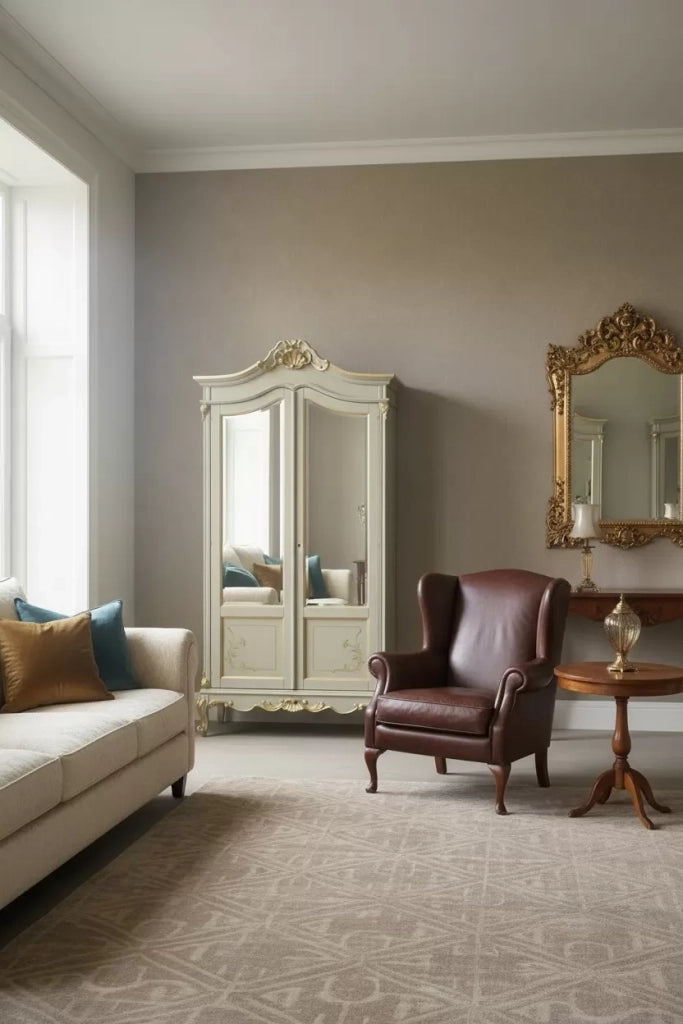 Vetrina in legno 2 porte impero finitura bianco/oro misura l.114 p.46 h.217 - Mobili 2G