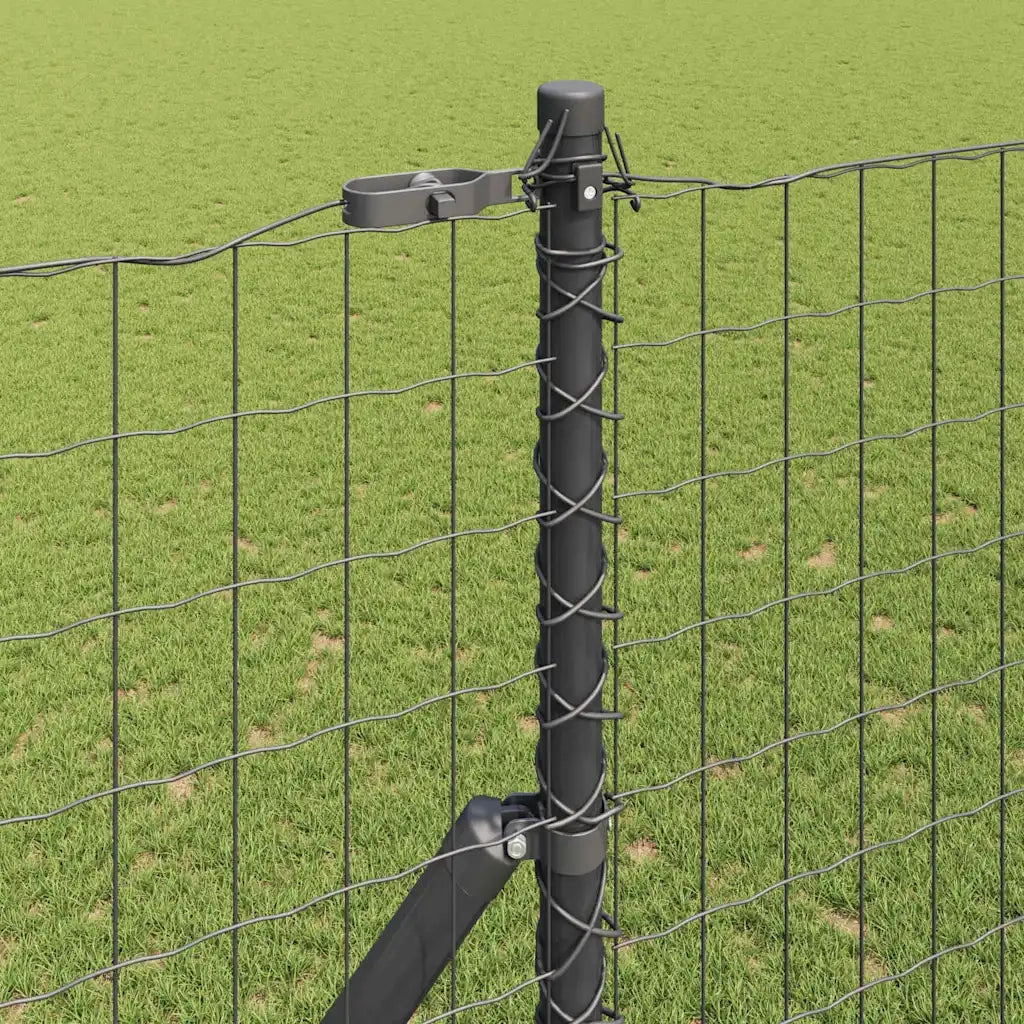 Recinzione con Posto Grigio 1,6 x 10 m Acciaio e PVC