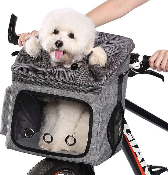 Porta cane - Porta cane per bicicletta - Porta cane per bicicletta con cane davanti - Carrello per cane da trainare davanti - Carrello per cane da trainare davanti elettrico