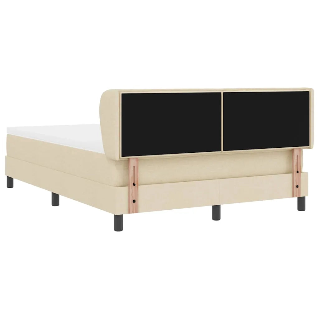 Letto a molle con materasso Crema 140 x 200 cm Tessuto 3339966