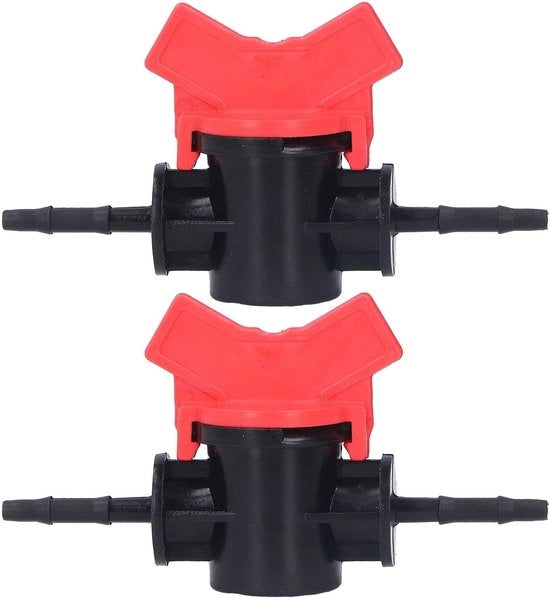 Vitelli di Regolazione dell'Apertura 2 pezzi - Regolatore di Flusso - Viti di Blocco dell'Acqua - Materiale ABS - Adatto per Irrigazione a Gocce - Colore Nero/Bianco - Viti di Blocco dell'Acqua