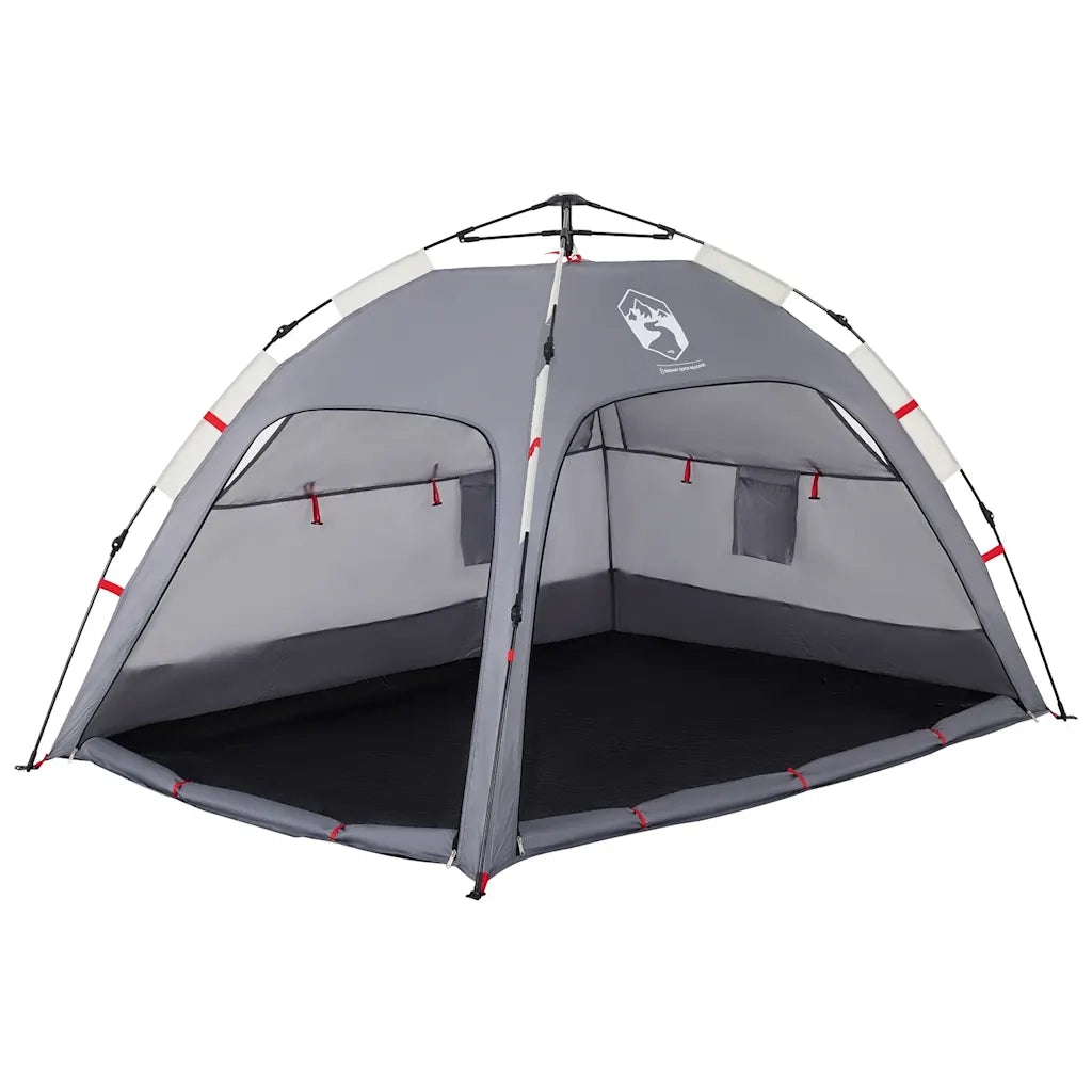Tenda da Spiaggia 2 Persone-Tenda da campeggio Grigio Rilascio Rapido Impermeabile 301185