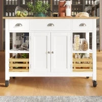 Isola da cucina moderna con lati pieghevoli, spazio di conservazione multifunzionale, 120×45×90 cm, Legno naturale e Bianco
