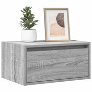 Comodino a Parete con luci LED Grigio Sonoma 860221